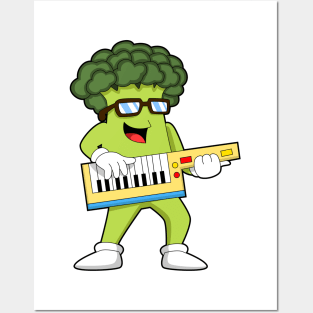 Vegan Broccoli at Music with Guitar Posters and Art